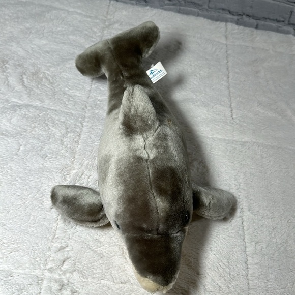 Seaworld Park Gray White Bottlenose Dolphin Plush 14 In Blue Eyes Stuffed Animal - Picture 8 of 13